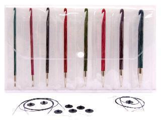 23 Pieces Tunisian Crochet Hooks Set 3-10 mm Cable Bamboo Knitting Needle with Bead Carbonized Bamboo Needle Hook